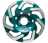 Disque abrasif diamanté vert 125 x 22,2 mm, 7 segments abrasifs, segments de type « L », plateau de ponçage diamanté