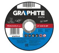 Disque abrasif - GRAPHITE - 57H714 - 115 x 6 4 x 22 2 mm - A30-S-BF - Norme EN12413