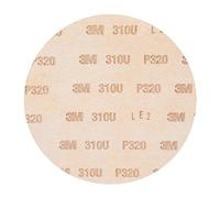 Disque abrasif support papier 3M Hookit 310U, 150 mm, Grain 320, Plein, 100 disques / boite