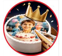 Disque AZYME 15 cm comestible photo sur gateau