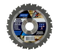 Disque carbure Norton multi-matériaux Ø 125 x 22,23 mm - Nombre de segment 24