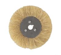 Disque de brosse en fil de cuivre pur 125 mm serti pour métal (150 mm x 16 | 100 mm de diamètre, fil de laiton souple, design serti, élimine les bavures, s'adapte aux meuleuses portables