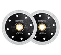 Disque de coupe diamant 2 pièces, 105 mm, type "Mesh Turbo", pour carrelage, marbre, granit, avec un alésage de 22,23 mm