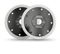 Disque de coupe diamant 2 pièces, 125 mm, type "Mesh Turbo", pour céramique, carrelage, marbre, grès et granit
