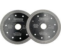Disque de coupe diamant 2 pièces, 125 mm, type "Mesh Turbo", pour céramique, carrelage, marbre, grès et granit
