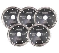 Disque de coupe diamant, 5 pièces, 115 mm x 22,23 mm, ultra-fin, pour céramique, carrelage, marbre, grès et granit