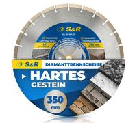Disque de coupe diamant S&R, 350 x 25,4 x 3,0 x 10 mm, qualité industrielle, pour pierre naturelle, pierre artificielle, marbre, granit, grès, briques réfractaires. Disque de coupe diamant pour scies