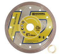 Disque de coupe diamanté - 150 mm / 6 pouces, pour découper des carreaux, du grès cérame et de la porcelaine