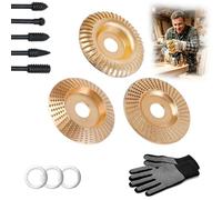 Disque de polissage pour meuleuse d'angle, kit de disques robustes pour sculpture sur bois, meule en carbure de tungstène pour la coupe, le façonnage, le ponçage et le polissage du bois (3PCS)