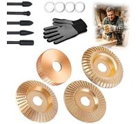 Disque de polissage pour meuleuse d'angle, kit de disques robustes pour sculpture sur bois, meule en carbure de tungstène pour la coupe, le façonnage, le ponçage et le polissage du bois (4PCS)