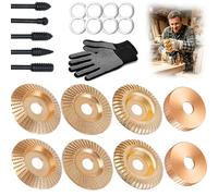 Disque de polissage pour meuleuse d'angle, kit de disques robustes pour sculpture sur bois, meule en carbure de tungstène pour la coupe, le façonnage, le ponçage et le polissage du bois (4PCS*2)