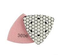 Disque de ponçage triangulaire pour pierre sèche, disque de ponçage pour béton, marbre, outil de polissage abrasif pour rénovation de sol (grain 200)
