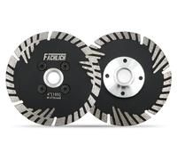 Disque de tronçonnage diamanté 105 mm, modèle Turbo, avec dents de protection, lot de 2, pour béton, carrelage et granit