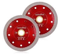 Disque de tronçonnage diamanté 115 mm, modèle Turbo, lot de 2, pour découper carrelage, granit, marbre, béton, céramique et briques, épaisseur 1,2 mm