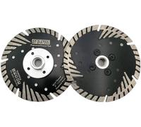 Disque de tronçonnage diamanté 125 mm, filetage M14, modèle Turbo, lot de 2, pour découper, meuler, granité, marbre, béton, carrelage