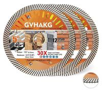 Disque de tronçonnage diamanté 125 mm, modèle Turbo, fin, pour carrelage, granit, marbre, béton, céramique, briques, lot de 3