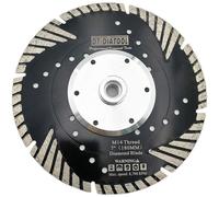 Disque de tronçonnage diamanté 180 mm, taraudage M14, modèle Turbo, avec dents de protection, pour découper et meuler du béton, du granit, du marbre et des carreaux