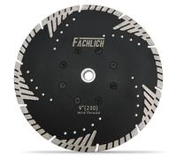 Disque de tronçonnage diamanté 230 mm, modèle Turbo, avec dents de protection, pour béton, carrelage, granit et maçonnerie (1 pièce)