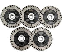 Disque de tronçonnage diamanté, 5 pièces, 75 mm, filetage M14, pour béton, granit, marbre, pierre