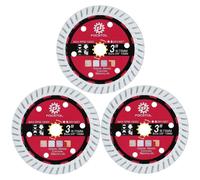Disque de tronçonnage diamanté 75 mm x 10 mm - Lot de 3, pour granit, marbre, béton, maçonnerie