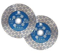 Disque de tronçonnage diamanté de 115 mm, double face, pour découper et meuler du granit, du marbre, des carreaux, des pierres naturelles. Filetage M14 (lot de 2)