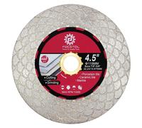 Disque de tronçonnage diamanté de 115 mm, pour découper et poncer des carreaux, du marbre, du granit et des matériaux composites. Alésage de 22,23 mm
