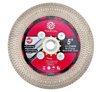 Disque de tronçonnage diamanté de 125 mm pour carrelage, marbre et granit, avec bride M14