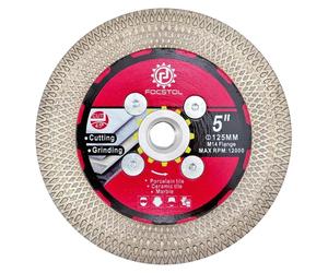 Disque de tronçonnage diamanté de 125 mm pour carrelage, marbre et granit, avec bride M14