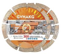 Disque de tronçonnage diamanté de 125 mm, segmenté, pour béton, granit, pierre, brique, compatible avec les meuleuses d'angle, Flex, lot de 2