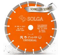 Disque de tronçonnage diamanté de 230 mm, avec un alésage de 22,23 mm, pour béton et pierre
