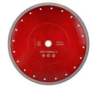 Disque de tronçonnage diamanté de 300 mm pour découpe à l'eau | Adapté pour couper des carreaux, de la céramique, de la pierre, du béton, du granit et du marbre | Alésage de 25,4 mm / 22,23 mm