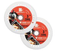 Disque de tronçonnage diamanté de 75 mm, 2 pièces, brasé sous vide, pour métaux, tuyaux en acier, fer, armatures, avec mandrin de 10 mm