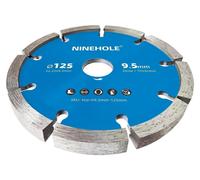 Disque de tronçonnage diamanté pour béton, mortier, maçonnerie et plâtre | Ø 125 mm, largeur 9,5 mm, fixation M14