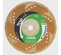Disque diamant Ø125/22.23 pour pierres naturelles tuiles béton granit - avec flasque alu - DIAM INDUSTRIES - TS80125/22FD