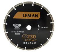 Disque diamant à segments - D. 230 x 2.5 x 22.23 mm - HT. 7 mm - Béton - LEMAN - 66230