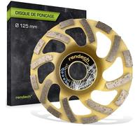 Disque Diamant Abrasif 125 mm pour Pierre, Brique, Granit etc. - Disque à poncer pour un usage professionnel continu | rendech® Qualité de la marque