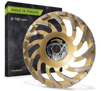 Disque Diamant Abrasif 180 mm pour Pierre, Brique, Granit etc. - Disque à poncer pour un usage professionnel continu | rendech® Qualité de la marque