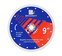 Disque Diamant Carrelage 230mm- BRSCHNITT Disque à Tronçonner Diamante Lame de Scie avec X Maille Turbo pour Porcelaine Tuile Marbre Céramique Granit.