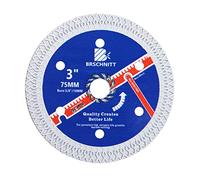 Disque Diamant Carrelage 75mm- BRSCHNITT Disque à Tronçonner Diamante Lame de Scie avec X Maille Turbo pour Porcelaine Tuile Marbre Céramique Granit.