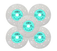 Disque diamant carrelage 75mmcoupe verre diamant - Lot 5 lames diamantées pour granit, marbre, pierre, dalles roche et carrelage. Disque carrelage haute performance