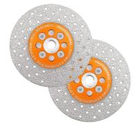 Disque diamant de découpe et de ponçage, 115 mm, double face, lot de 2, pour couper et poncer la pierre