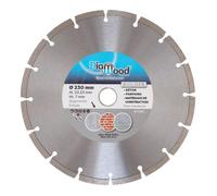 Disque diamant - Diamwood - D. 230 mm - Alésage 22,23 mm - Hauteur 7 mm - Coupe à sec ou à eau