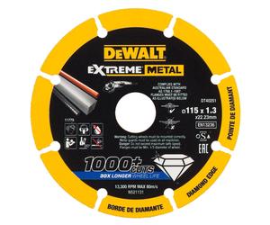 Disque Diamant Extrême Dewalt DT40251 Pour Métal 115Mm X 22.23Mm X 1.3Mm
