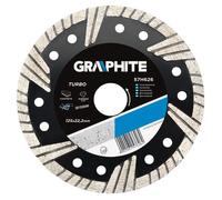 Disque diamant - GRAPHITE - Turbo - 125 x 22,2 mm - Segments TURBO - Idéal pour béton et pierre