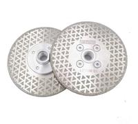 Disque diamanté, 2 pièces, 115 mm, filetage M14, double face, pour découpe et ponçage de matériaux durs tels que carrelage, céramique, granit et marbre