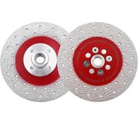 Disque diamanté, 2 pièces, 125 mm, filetage M14, disque de découpe et de meulage à brasage sous vide, adapté pour le granit, le béton, le marbre et la pierre
