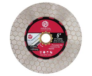 Disque diamanté de 125 mm, disque de découpe pour carrelage, conçu pour couper et poncer des carreaux et des pierres, avec un alésage de 22,23 mm