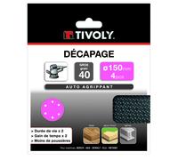 Disque MAILLE -AUTO-AGRIPPANT -Ø150mm -Pour ponceuse excentrique / Dim Ø150 / Gr : 180 TIVOLY - XT10112019113
