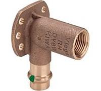 Disque mural Viega Sanpress 116552 15 mm x Rp 1/2 x 45 mm, bronze à canon ou bronze au silicium, SC-Contur