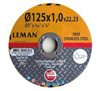 DISQUE TRONCONNAGE INOX 125X1.6X22.23 LOT DE 5 F41-1251649.05 - LEMAN